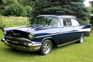 Left front 1957 Chevrolet Custom Restomod